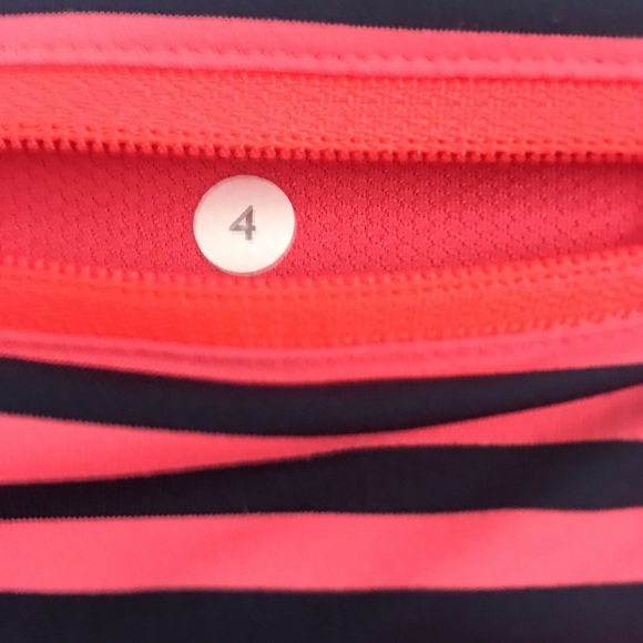 Lululemon Run Orange/Pink Navy Stripe Speed Shorts - Picture 5 of 8